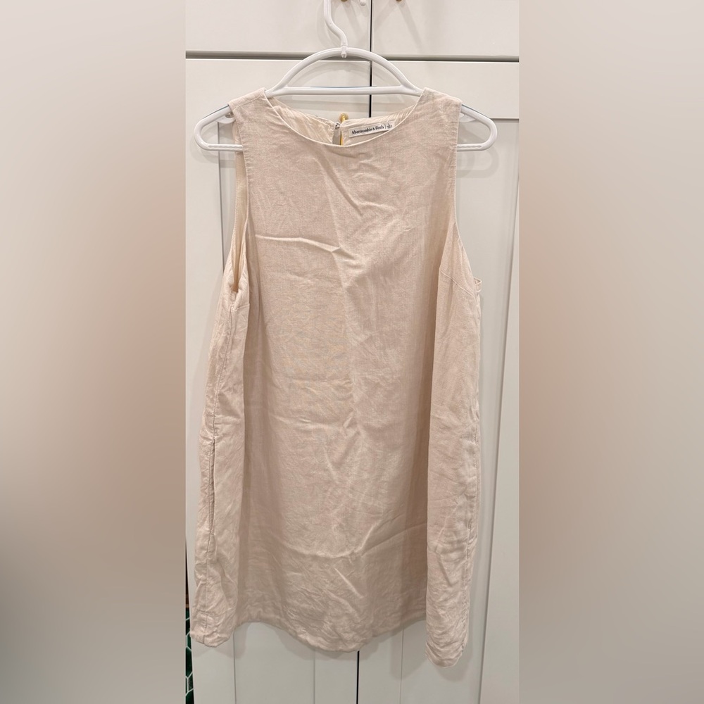 Sleeveless Cream Women's Dress L